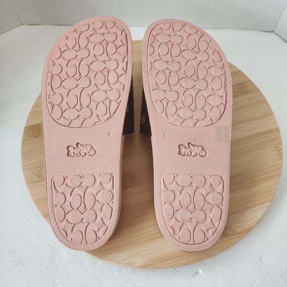 Coach ULI Flora Slides Womens Sz 9B Monogram Signature C7675 Coated Canvas 2021 - Picture 10 of 14